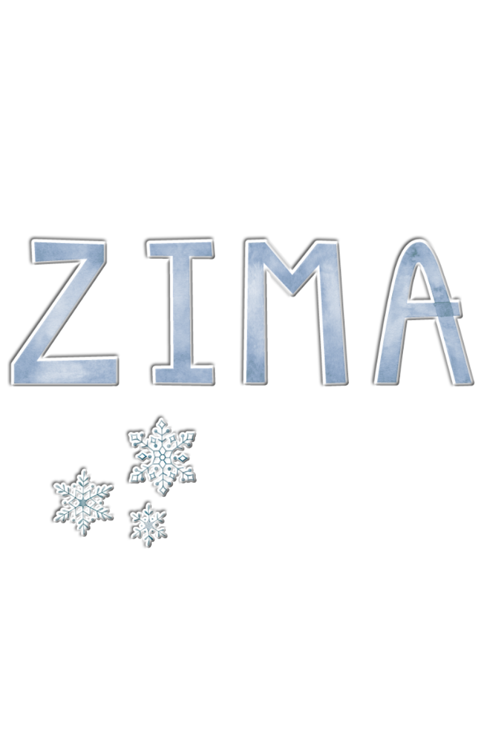 Napis Zima + gwiazdki
