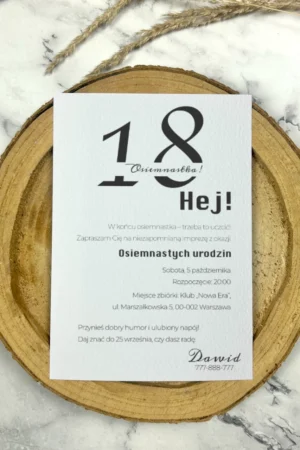 Zaproszenie na 18. urodziny “Osiemnastka” – Biała Struktura