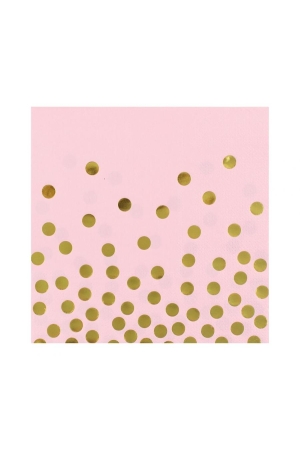 #ZSE Serwetki papierowe Złote groszki, różowe, rozm. 33 x 33 cm, 12 szt. KK
