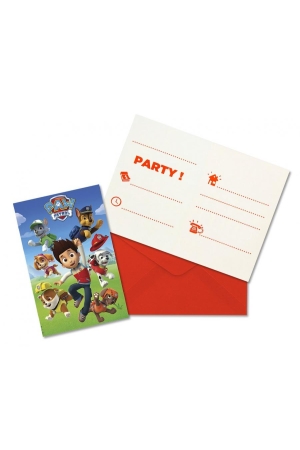 #ZK Zaproszenia z kopertą Paw Patrol - Ready For Action, 6 szt. KK