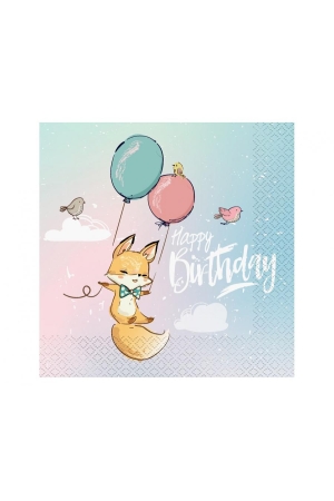 #ZSE Serwetki Kolekcja Happy Birthday - Lisek, certyfikat FSC, 33x33 cm/ 20 szt. KK
