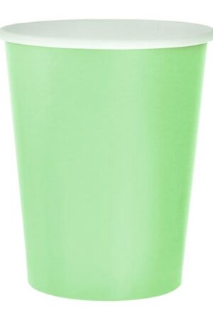 Kubeczki papierowe miętowe jednokolorowe – 250 ml / 14 szt.