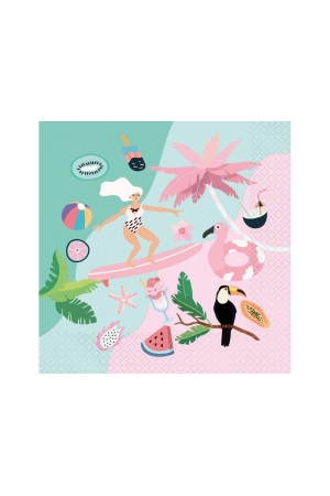 #ZSE Serwetki Kolekcja Summer - Let's Party (surfing), certyfikat FSC, 33x33 cm/ 20 szt.