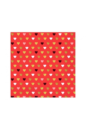 #ZSE Serwetki Kolekcja XOXO (czerwone), certyfikat FSC, 33x33 cm/ 20 szt.