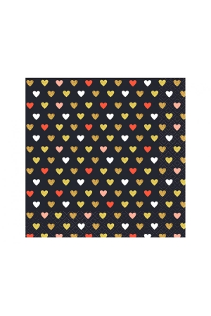 #ZSE Serwetki Kolekcja XOXO (czarne), certyfikat FSC, 33x33 cm/ 20 szt.