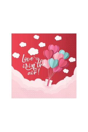 #ZSE Serwetki Kolekcja Love Is In The Air (czerwone), certyfikat FSC, 33x33 cm/ 20 szt.