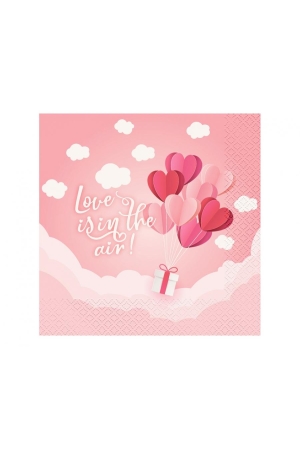 #ZSE Serwetki Kolekcja Love Is In The Air (różowe), certyfikat FSC, 33x33 cm/ 20 szt.