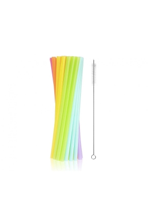 Słomki wielokrotnego użytku, różne kolory 9x240mm/ 17 szt. + szczoteczka