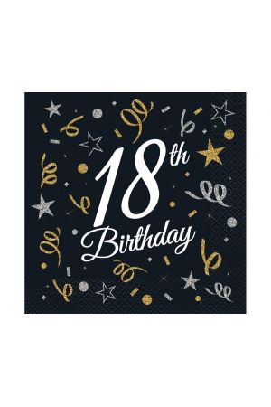 #ZSE Serwetki B&C 18th Birthday, certyfikat FSC, 33x33 cm, 20 szt.