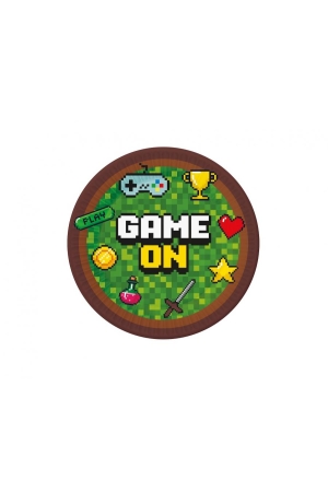 Talerzyki papierowe Game On – 18 cm, 6 szt