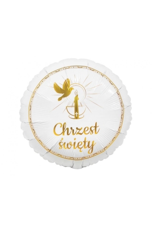 Balon foliowy Chrzest Święty (gołąbek i świeca) 18"