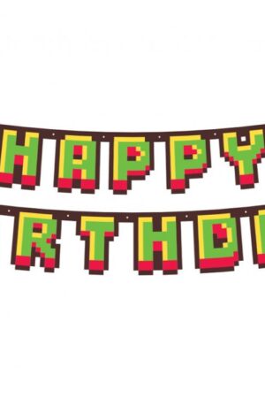 Girlanda papierowa Happy Birthday - Game On – 160 cm