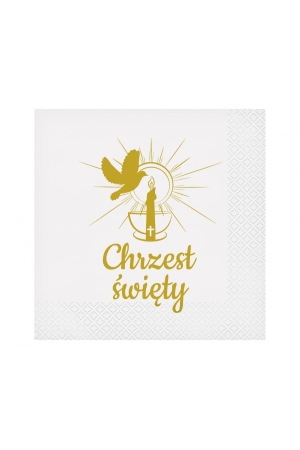 #ZSE Serwetki Chrzest Święty (świeca), certyfikat FSC, 33x33 cm/ 20 szt.