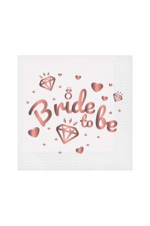 #ZSE Serwetki Bride To Be (białe), certyfikat FSC, 33x33 cm/ 20 szt.