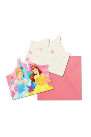 Zaproszenia z kopertami Princess Live Your Story dla dziewczynki, 6 szt. (papier FSC)