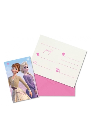 Zaproszenia z kopertami Frozen 2: Wind Spirit uniwersalne, 6 szt. (papier FSC)
