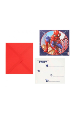 Zaproszenia z kopertami Spiderman Crime Fighter dla chłopca, 6 szt.