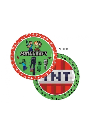 Talerzyki papierowe Minecraft, next generation, 23 cm, 8 szt. (plastic-free)