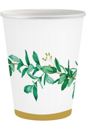 Kubeczki papierowe Celebrate listki – 250 ml / 6 szt.