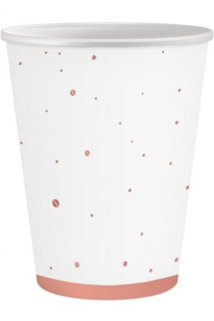Kubeczki papierowe Celebrate różowo-złote – 250 ml / 6 szt.