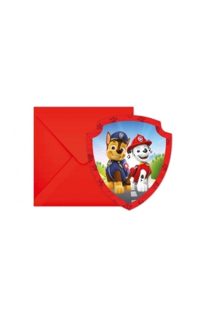 Zaproszenia z kopertami Paw Patrol Rescue Heroes dla chłopca, 6 szt.(papier FSC)