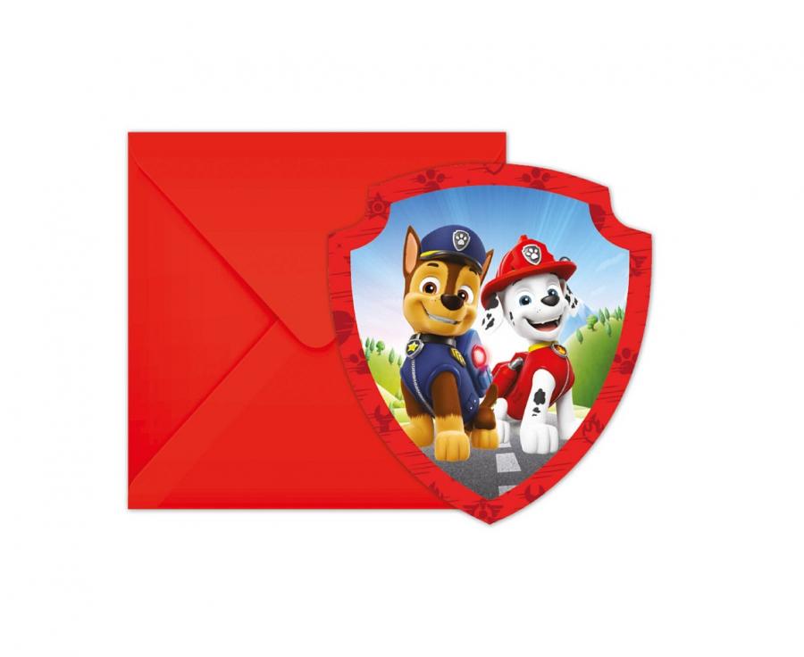 Zaproszenia z kopertami Paw Patrol Rescue Heroes dla chłopca, 6 szt.(papier FSC)