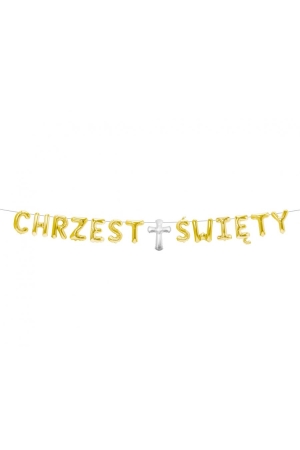 #DEGI Girlanda papierowa CHRZEST ŚWIĘTY, złota , 1,8 m.