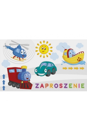 Zaproszenia na Urodziny dla Chłopca,  Humor, Pojazdy (160×95 mm) – zestaw 10 szt.