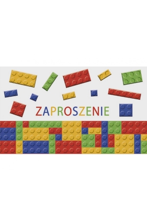 Zaproszenia na Urodziny • Chłopiec, Dziewczynka, Klocki (160×95 mm) – zestaw 10 szt.