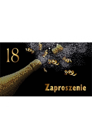 Zaproszenia na 18. urodziny • Butelki, Chłopak, Dziewczyna (160×95 mm) – zestaw 10 szt.