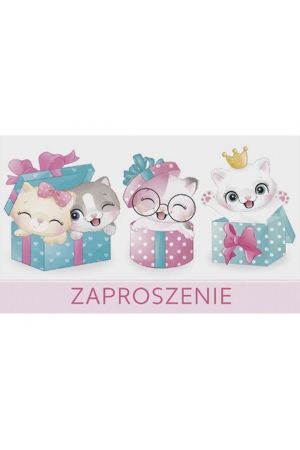 Zaproszenia na Urodziny dla Dziewczynki, Koty, Zwierzęta, 10 szt. KK (160×95 mm) – zestaw 10 szt.