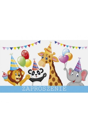 Zaproszenia na Urodziny dla Chłopca,  Dziewczynka, Zwierzęta, 10 szt. KK (160×95 mm) – zestaw 10 szt.