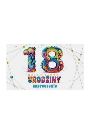 Zaproszenia na 18. urodziny • Chłopak, Dziewczyna, Kolor (160×95 mm) – zestaw 10 szt.
