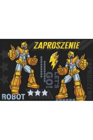 Zaproszenia na Urodziny dla Chłopca, Roboty (160×95 mm) – zestaw 10 szt.