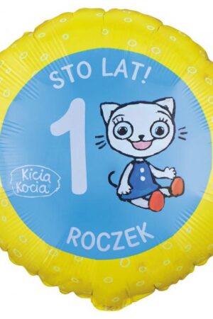 Balon foliowy Kicia Kocia - 1 Roczek – 18 cali