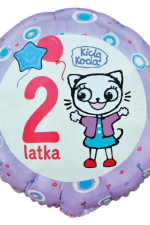 Balon foliowy Kicia Kocia - 2 Latka – 18 cali