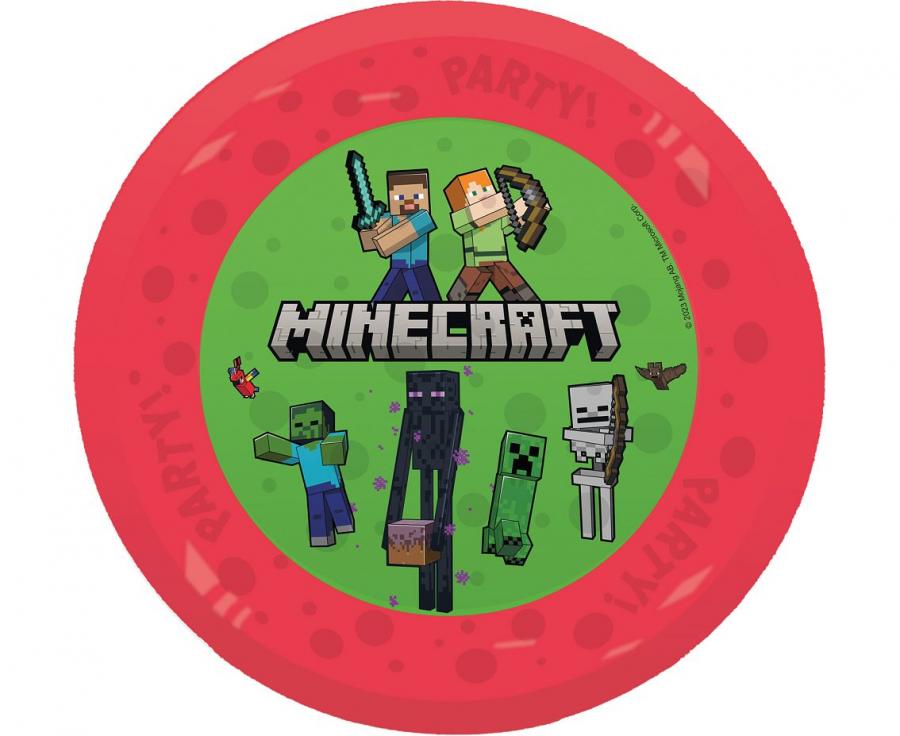 Talerzyki wielokrotnego użytku Minecraft, 21cm, 4 szt.