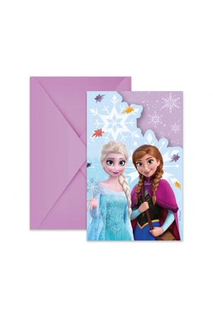 Zaproszenia papierowe Frozen uniwersalne, 6 szt.
