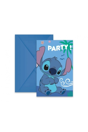 Zaproszenia z kopertami Stitch & Angel Disney uniwersalne, 6 szt.