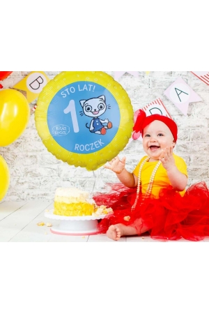 balon na pierwsze urodziny kicia kocia